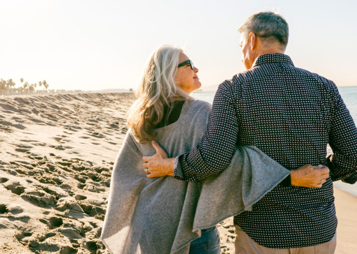 couple walking on beach