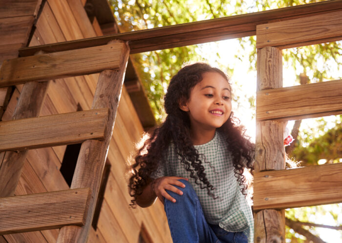 girl in tree house