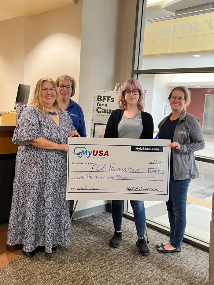 BFFs for a Cause check presentation for FOA Foundation
