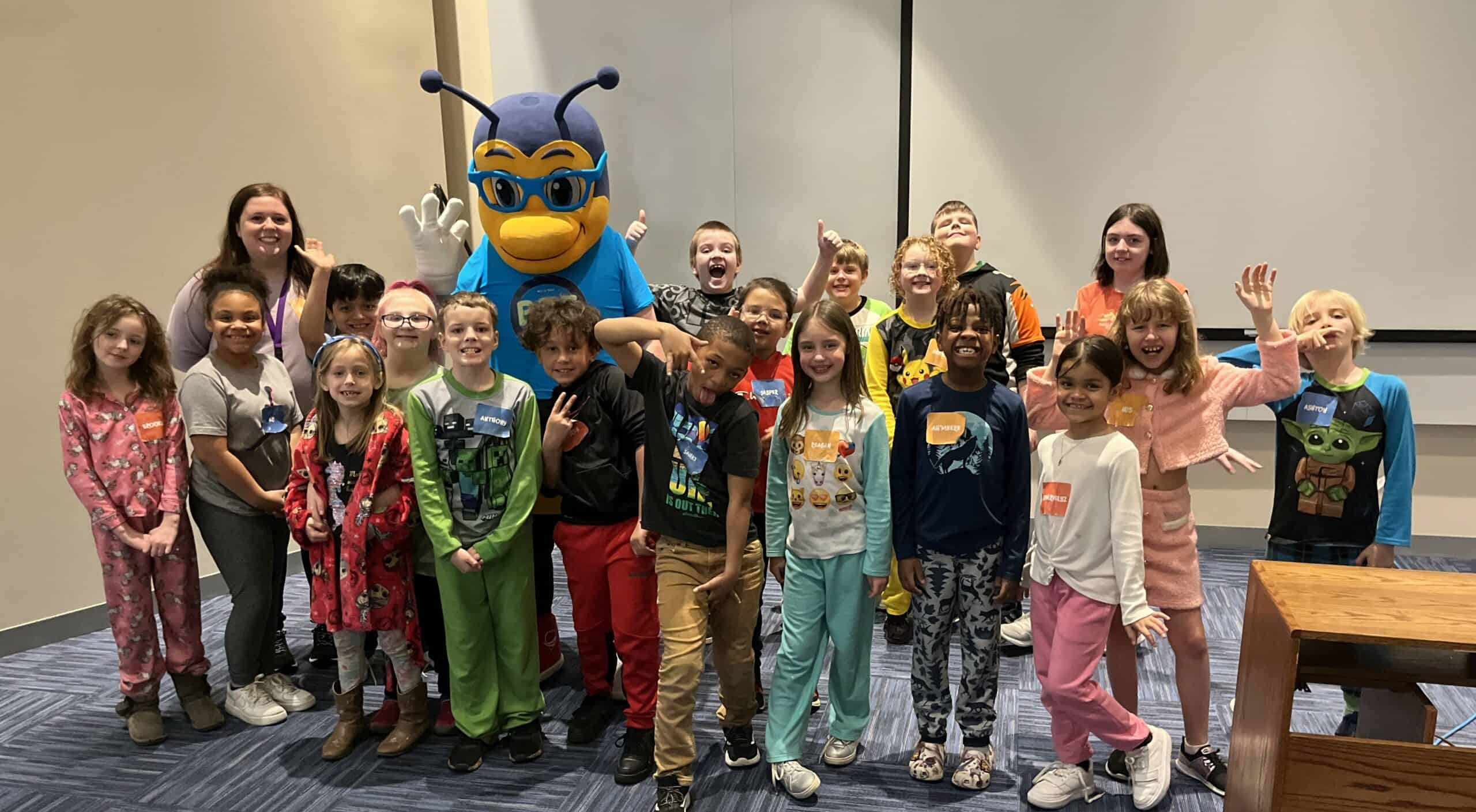 Mayfield Elementary with Buzby our mascot