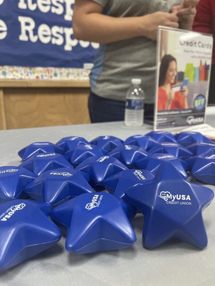 MyUSA star stress balls we gave away at a Kettering back to school event