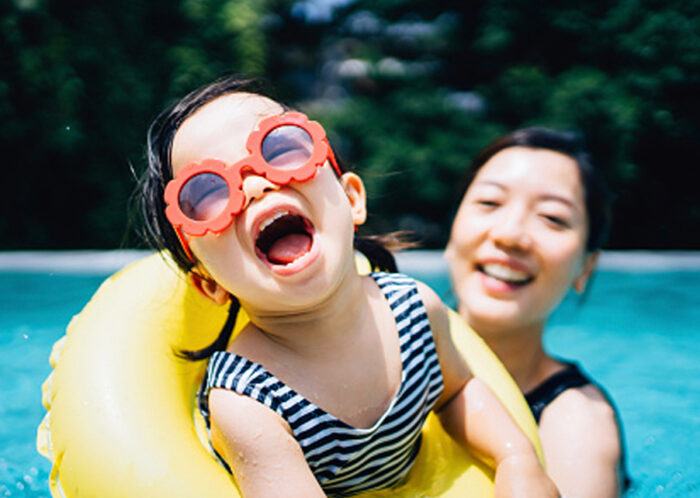 kid in pool