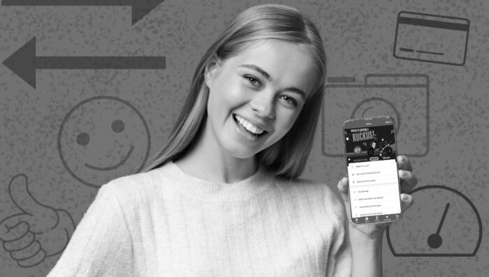 girl with mobile banking